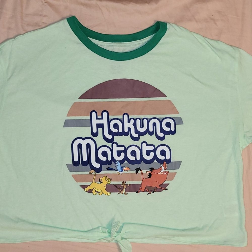 Disney's The Lion King Hakuna Matata Cropped T-shirt Juniors Size XXL (19)